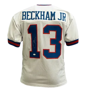 Odell Beckham Jr New York Giants Autographed Football Jersey Color Rush (JSA)
