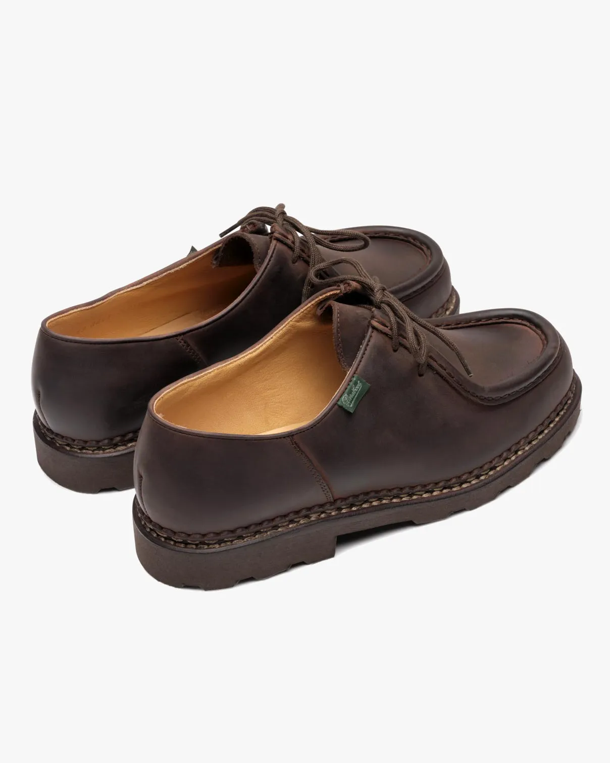 Paraboot Michael Piped Seam Derby Shoe - Nubuck Gringo / Marche Marron