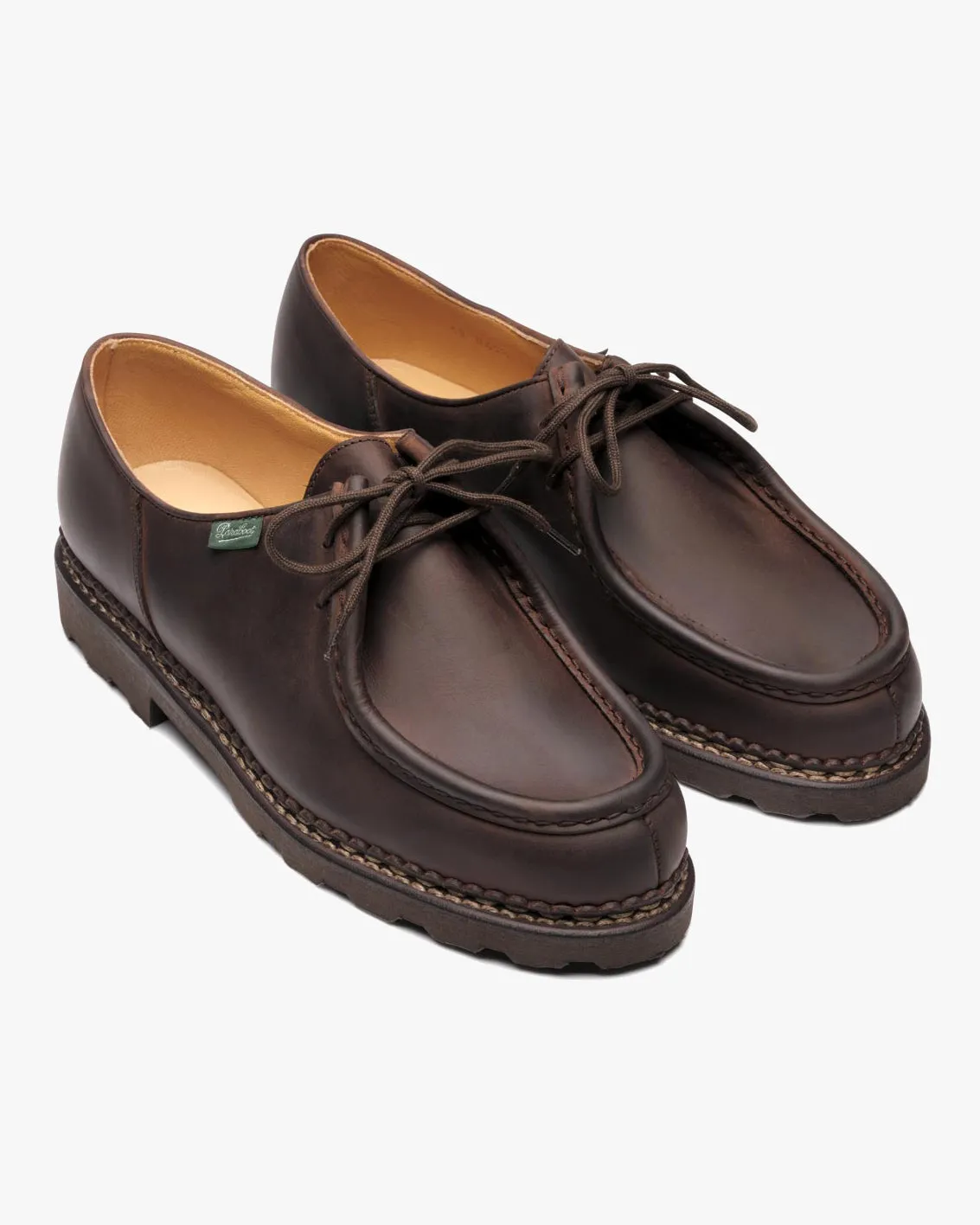 Paraboot Michael Piped Seam Derby Shoe - Nubuck Gringo / Marche Marron