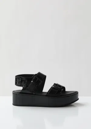 Patent Vernice Platform Sandals