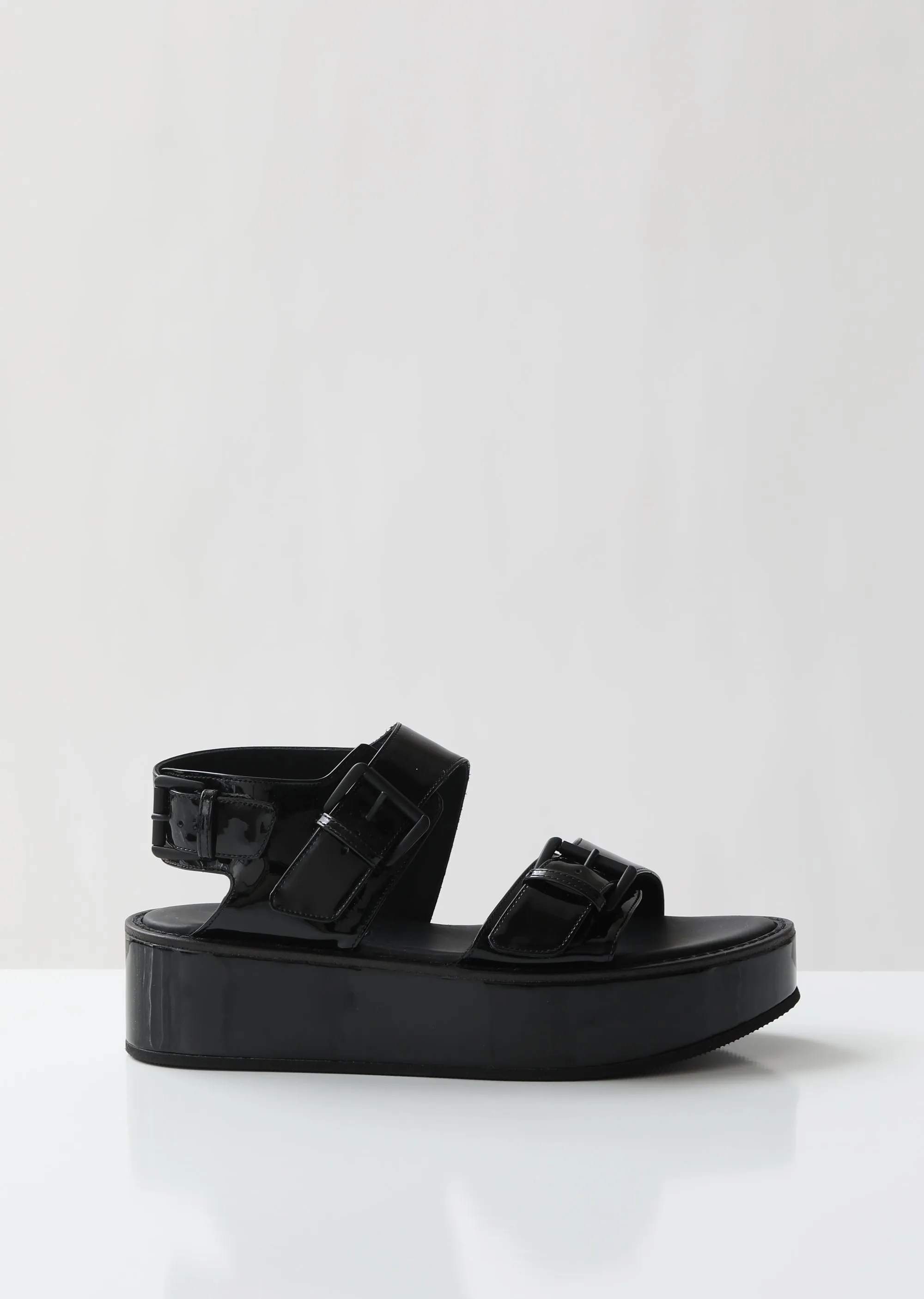 Patent Vernice Platform Sandals