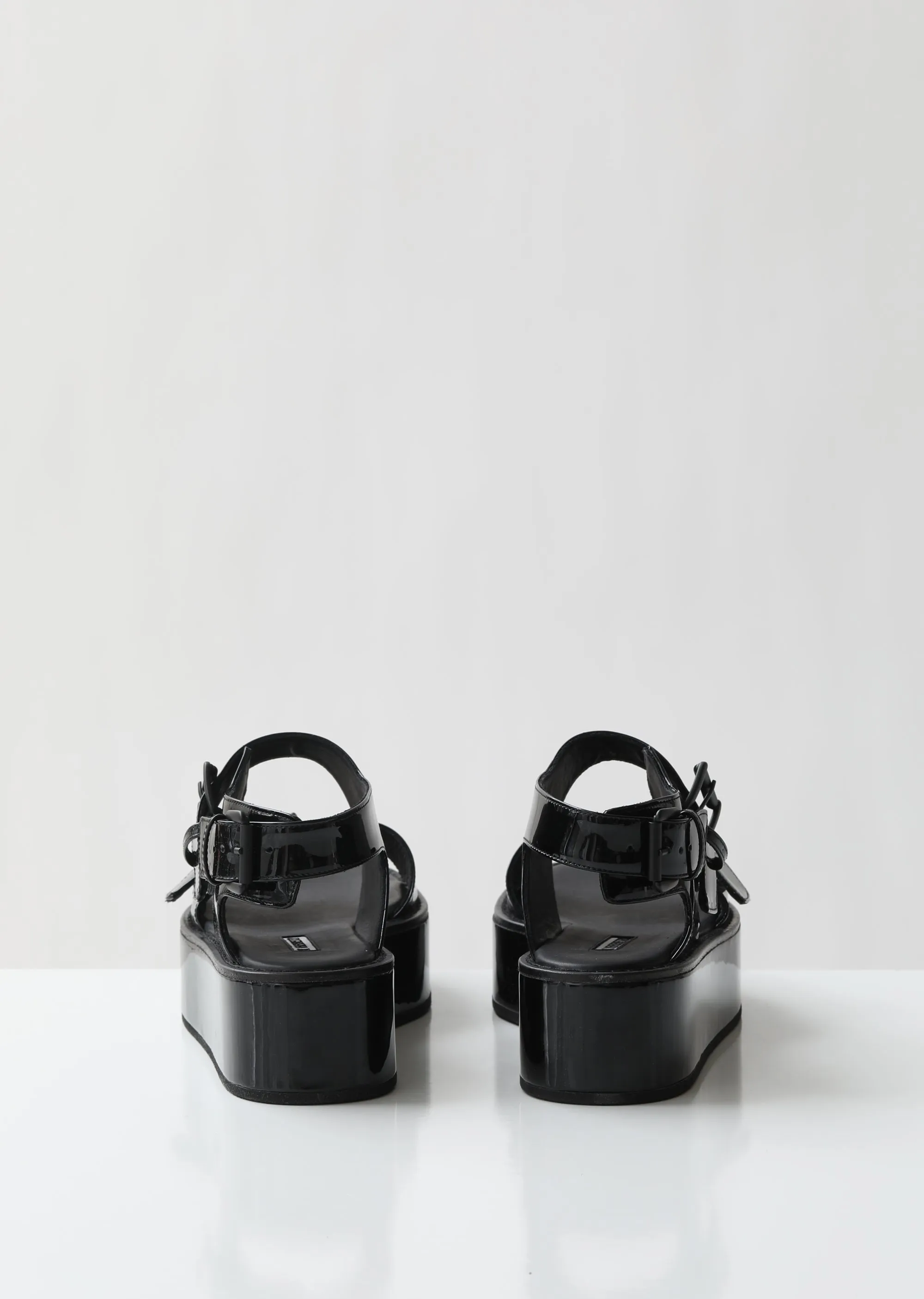 Patent Vernice Platform Sandals