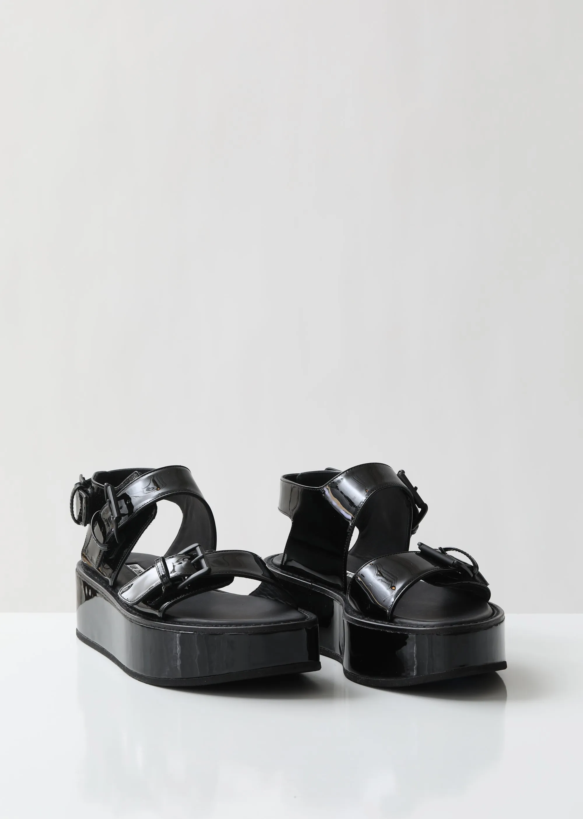 Patent Vernice Platform Sandals