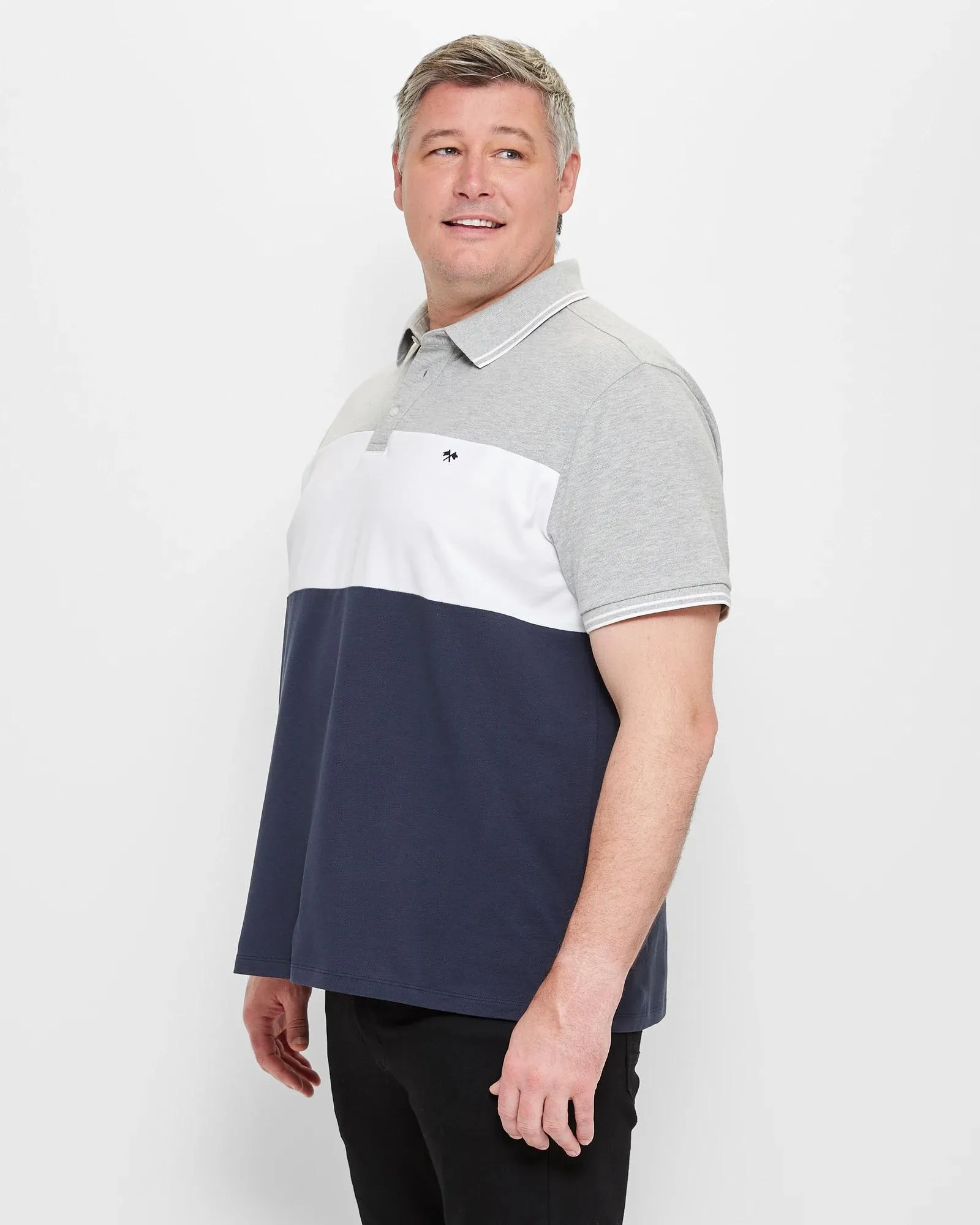 popular  Plus Size Australian Cotton Blend Panelled Polo Top