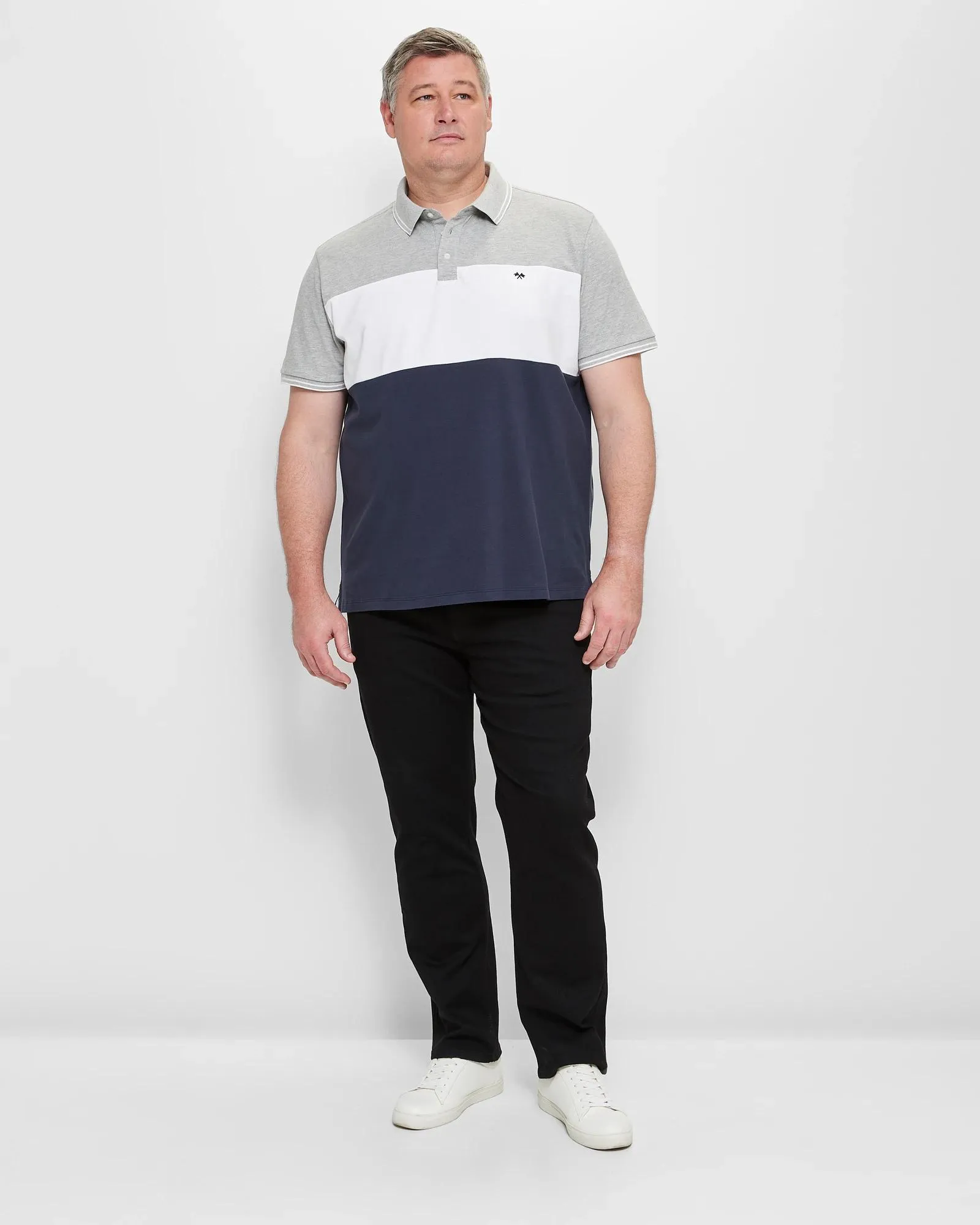 popular  Plus Size Australian Cotton Blend Panelled Polo Top