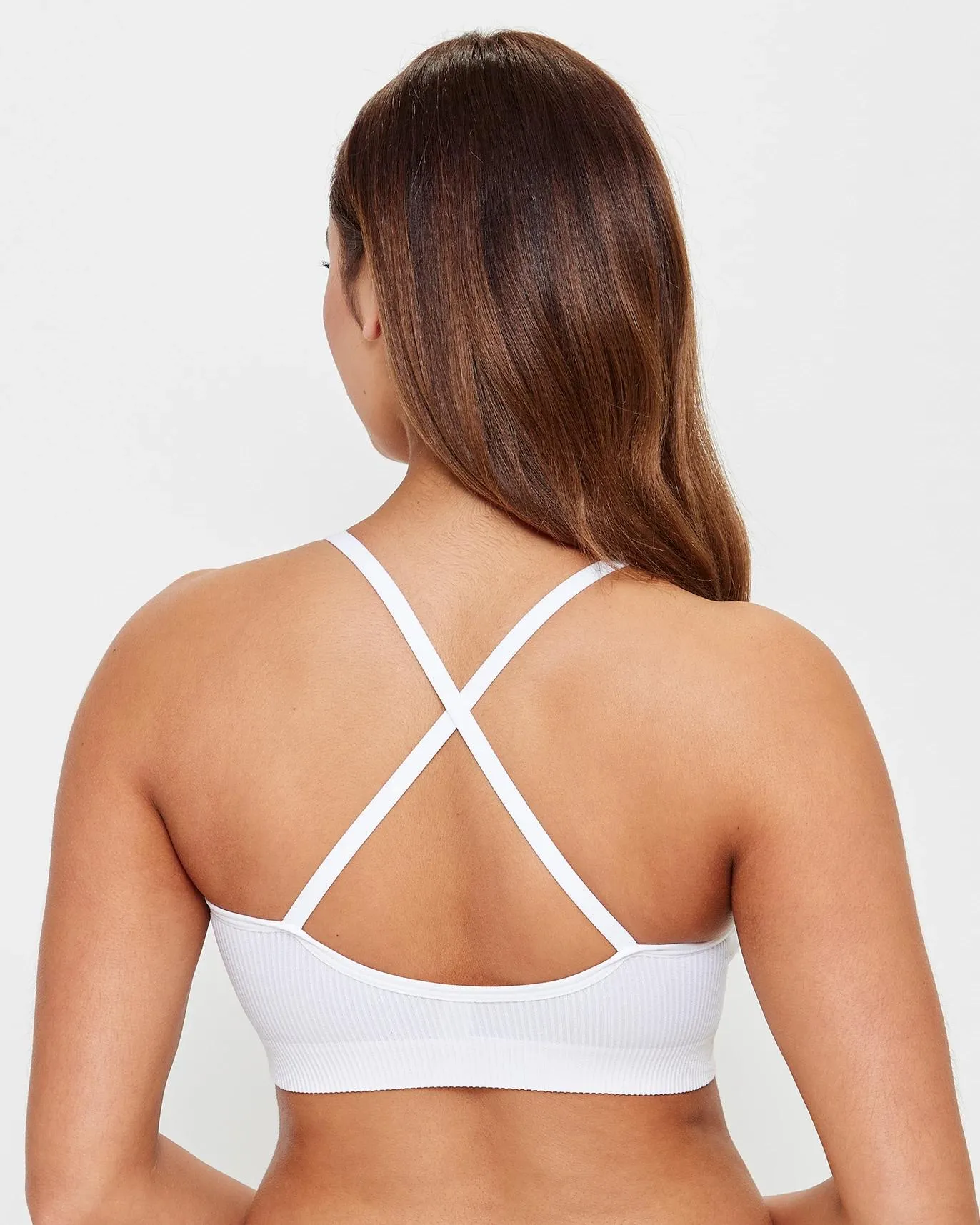popular  Ribbed Strappy Back Crop Top - Lily Loves - White