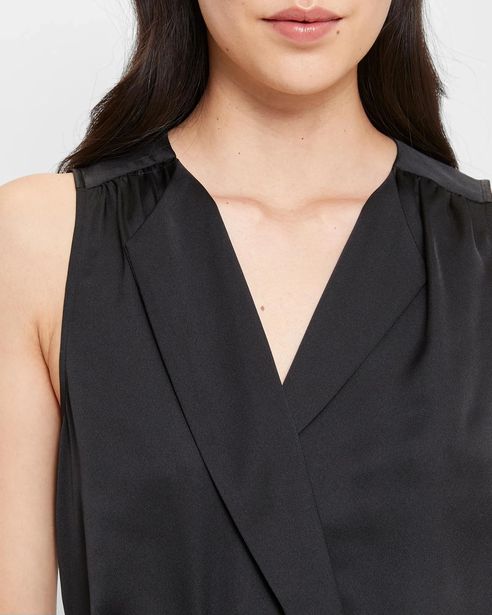 popular  Sleeveless Drape Neck Top - Preview - Black