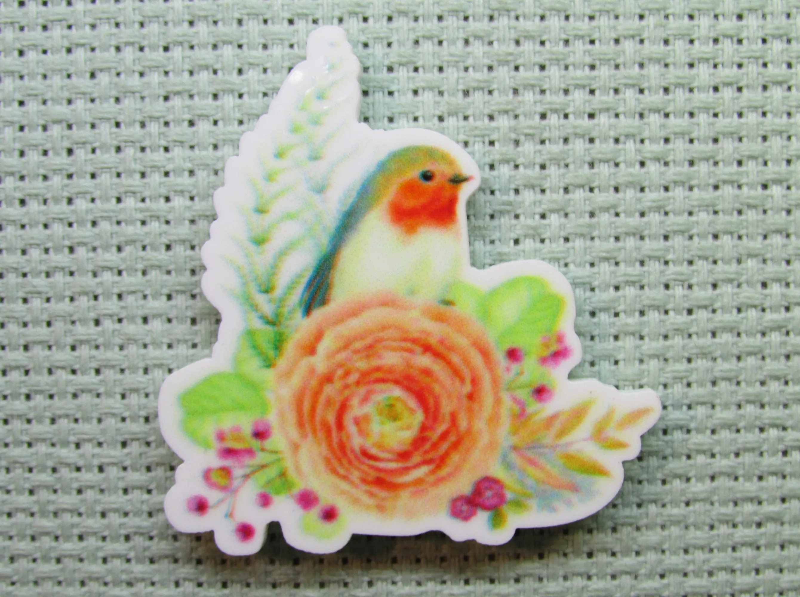 Pretty Bird with a Flower Needle Minder, Cover Minder, Magnet LAST ONE!