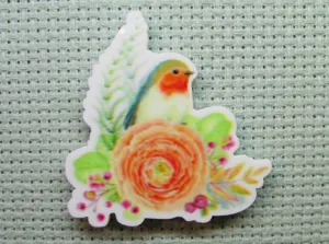 Pretty Bird with a Flower Needle Minder, Cover Minder, Magnet LAST ONE!