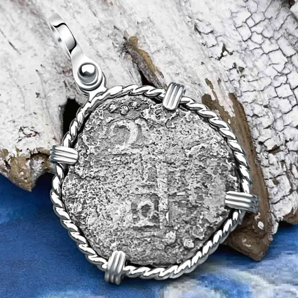 Princess Louisa Shipwreck Dated 1742 2 Reale Piece of Eight Sterling Silver Pendant | Artifact #8735