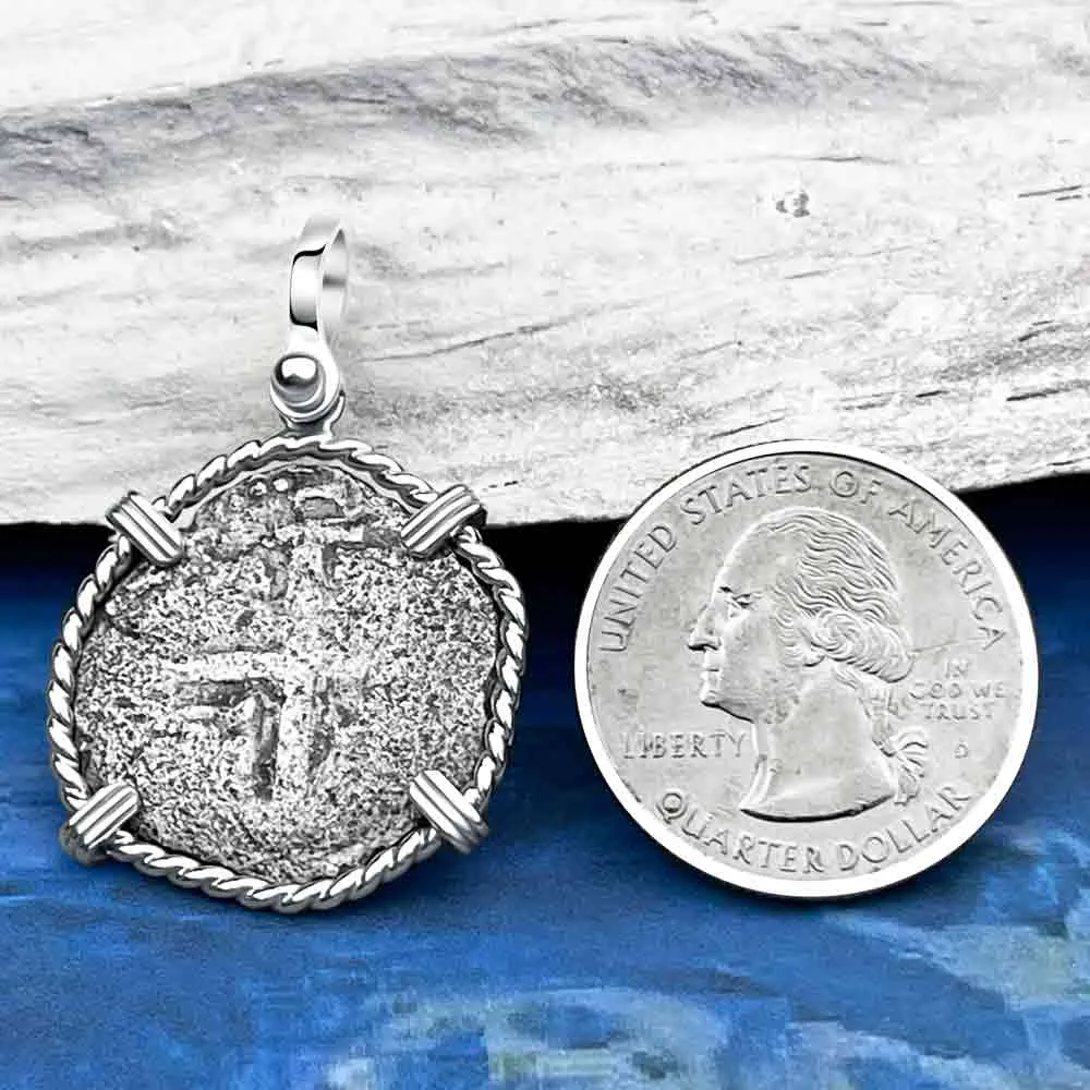 Princess Louisa Shipwreck Dated 1742 2 Reale Piece of Eight Sterling Silver Pendant | Artifact #8735