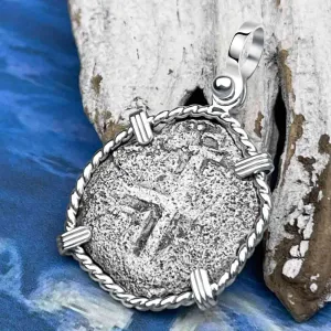 Princess Louisa Shipwreck Dated 1742 2 Reale Piece of Eight Sterling Silver Pendant | Artifact #8735