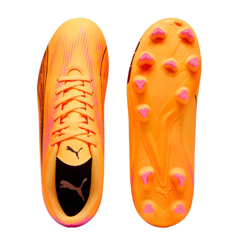 Puma Adults Football Boots Ultra Play FG/AG Sun Stream/Puma Black/Sunset Glow