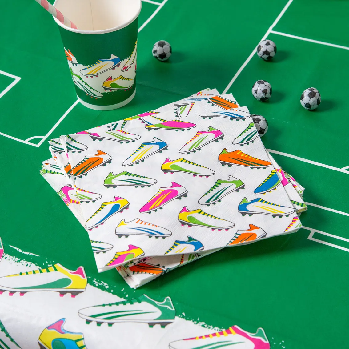 Recyclable Football Napkins - 20 Pack