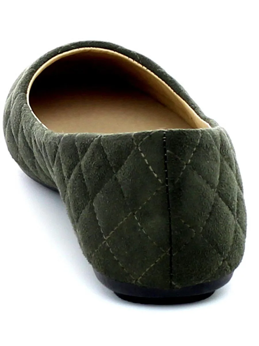 Refresh Footwear Women's Quilted Round Toe Ballet Flat