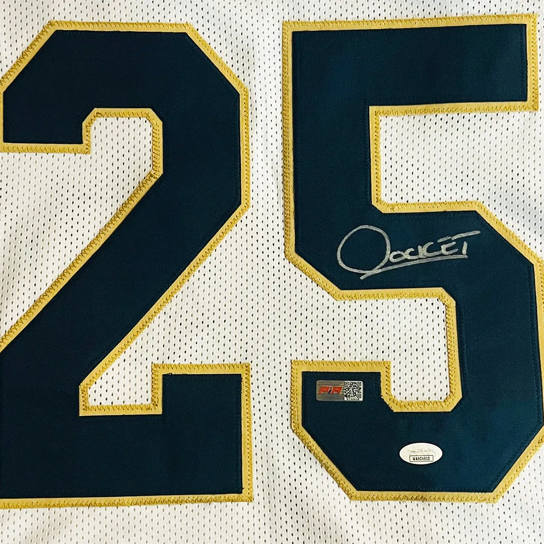 Rocket Ismail Notre Dame Autographed Football Jersey White (JSA)