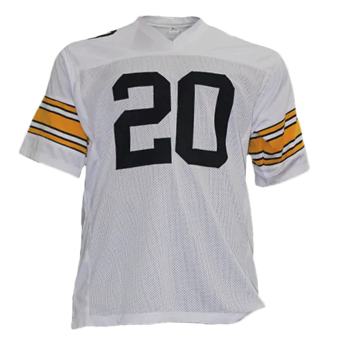 Rocky Bleier Autographed Pro Style Football Jersey White (JSA) 4X Super Bowl Champ Inscription
