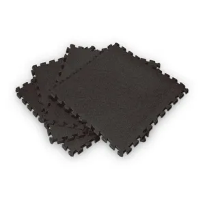 SALE - Bodyworx 4ASA524 Interlock Floor Black Mat - set of 4 pieces