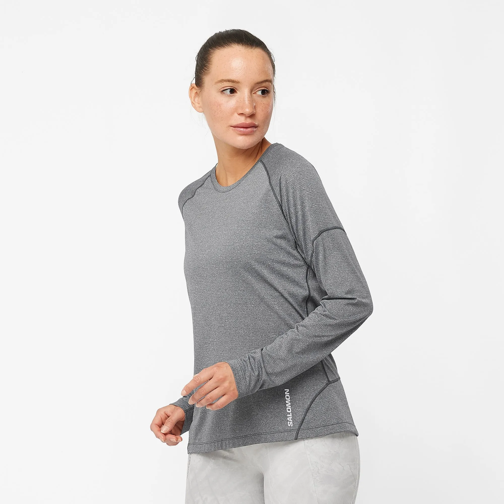 Salomon Women&#x27;s Cross Run Top Deep Black/Heather | Buy Salomon Women&#x27;s Cross Run Top Deep Black/Heather here | Outnorth