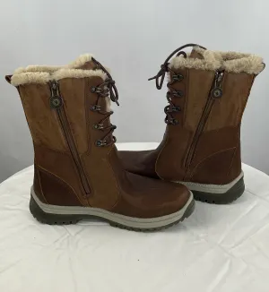 Santana Women's tan Canada Misa Faux Fur Lined Waterproof Hiking Boots Size 9