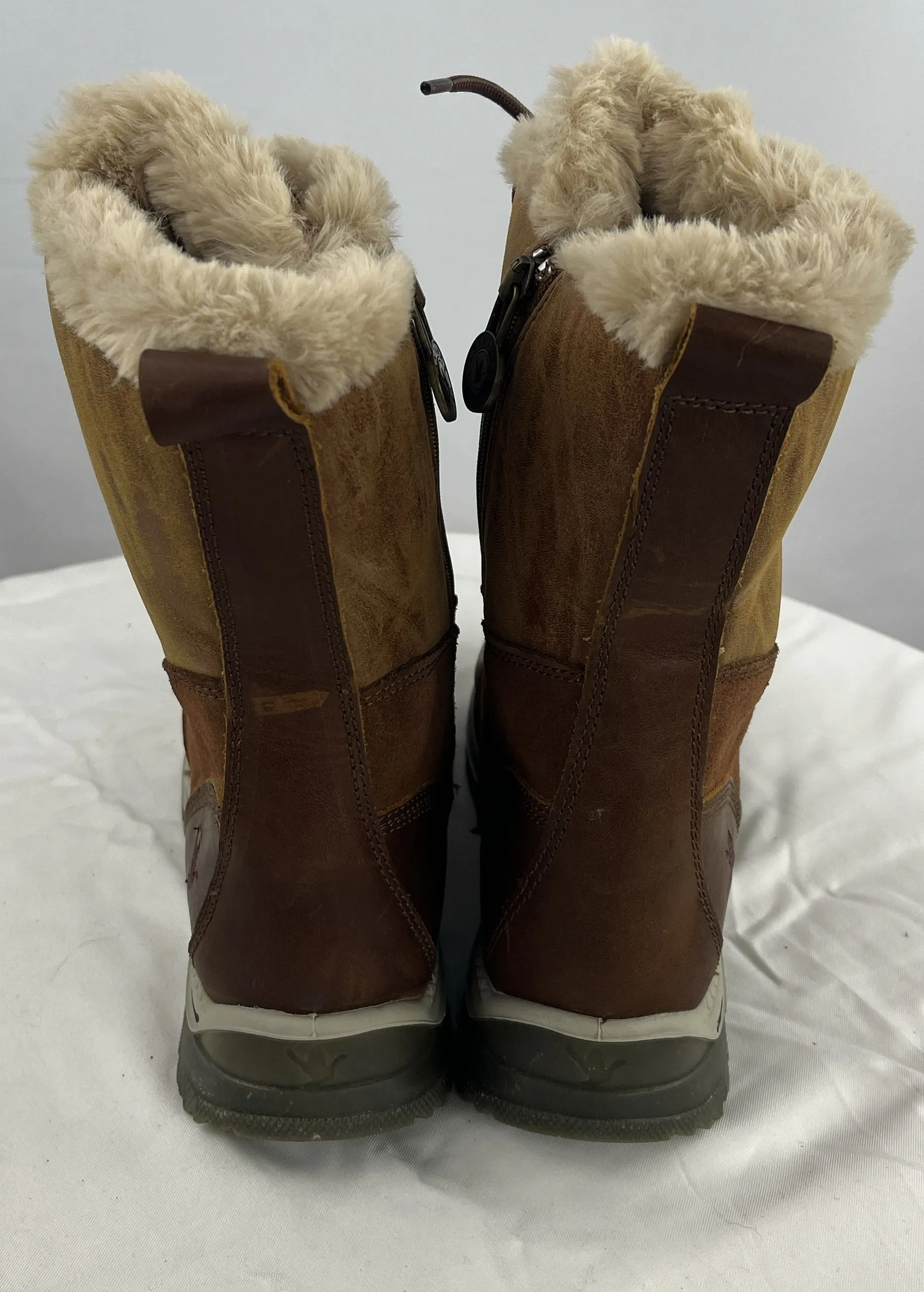 Santana Women's tan Canada Misa Faux Fur Lined Waterproof Hiking Boots Size 9