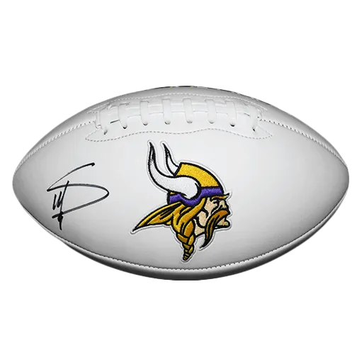 Stefon Diggs Vikings Autographed Logo Football (JSA)