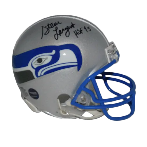 Steve Largent Seahawks Autographed Mini Football Helmet (JSA) HOF-95 Inscription Included