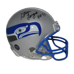 Steve Largent Seahawks Autographed Mini Football Helmet (JSA) HOF-95 Inscription Included