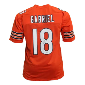 Taylor Gabriel Pro Style Autographed Football Jersey Orange (Beckett)