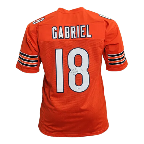 Taylor Gabriel Pro Style Autographed Football Jersey Orange (Beckett)