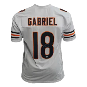 Taylor Gabriel Pro Style Autographed Football Jersey White (Beckett)