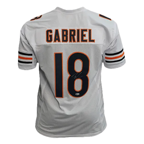 Taylor Gabriel Pro Style Autographed Football Jersey White (Beckett)