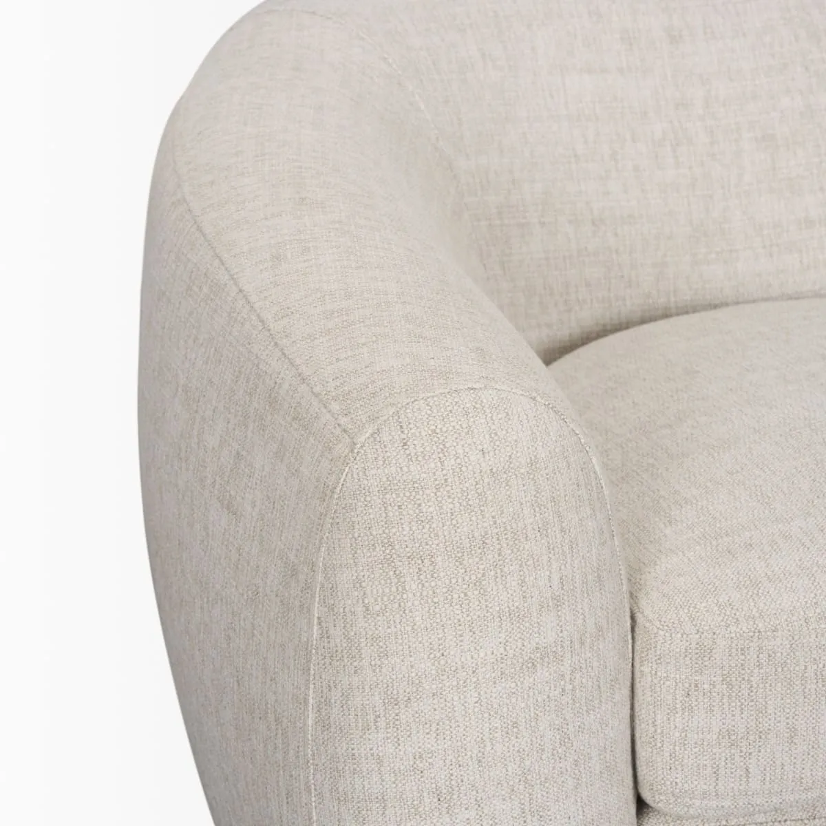 Valentina Accent Chair Cream Fabric | Brown Wood