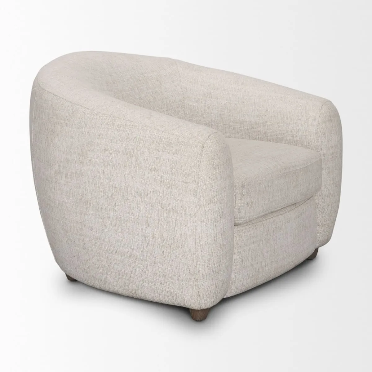 Valentina Accent Chair Cream Fabric | Brown Wood