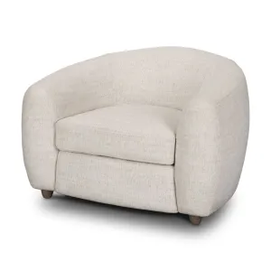 Valentina Accent Chair Cream Fabric | Brown Wood