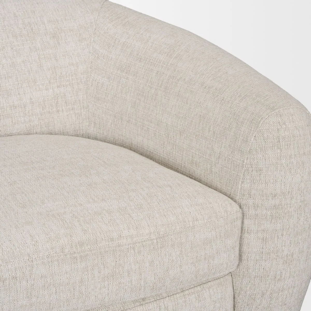 Valentina Accent Chair Cream Fabric | Brown Wood