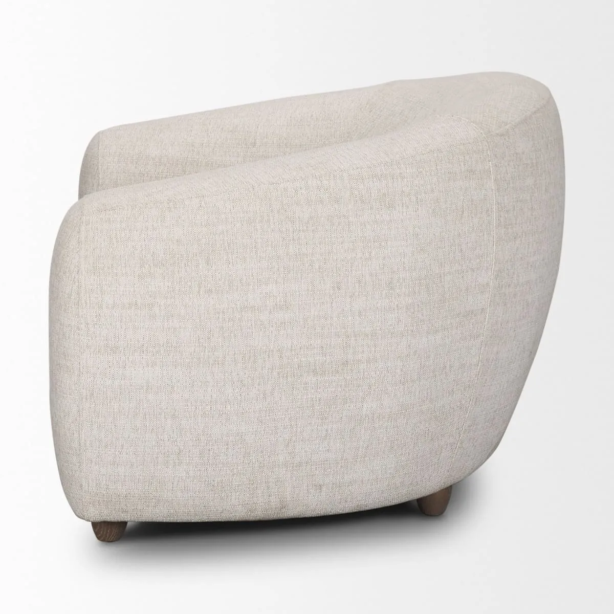 Valentina Accent Chair Cream Fabric | Brown Wood
