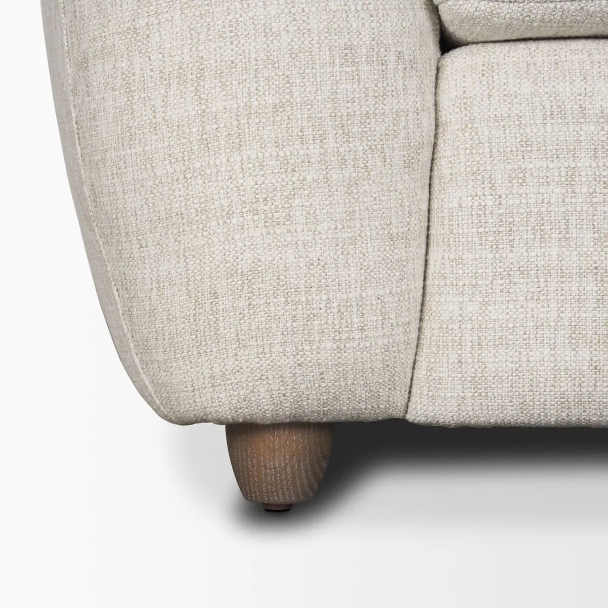 Valentina Accent Chair Cream Fabric | Brown Wood