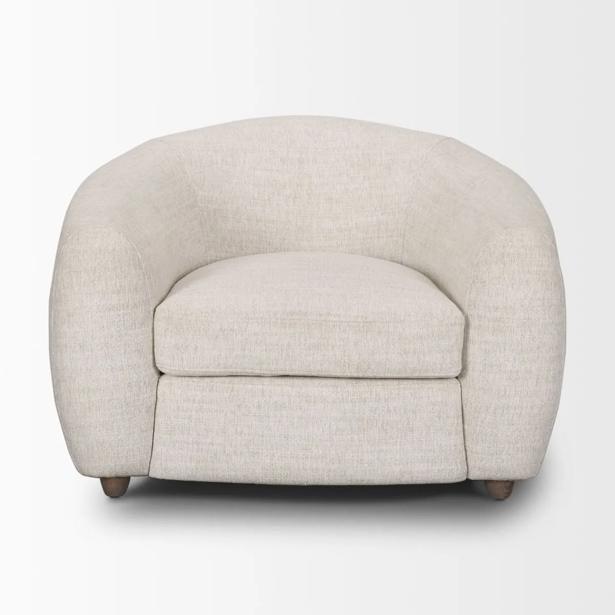 Valentina Accent Chair Cream Fabric | Brown Wood