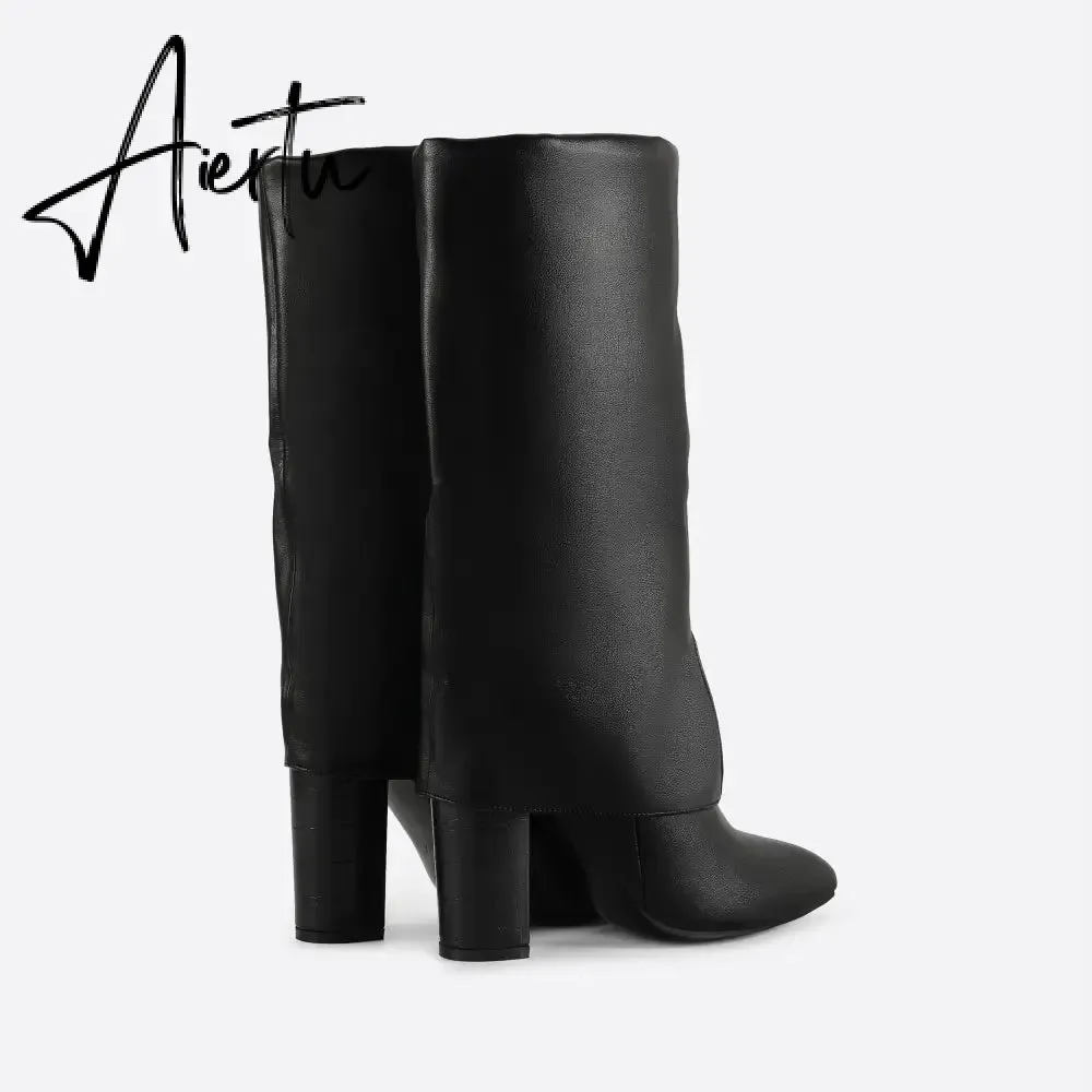 Women Chunky Heeled Boots