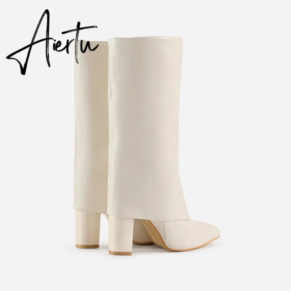 Women Chunky Heeled Boots