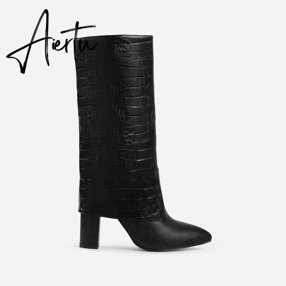 Women Chunky Heeled Boots