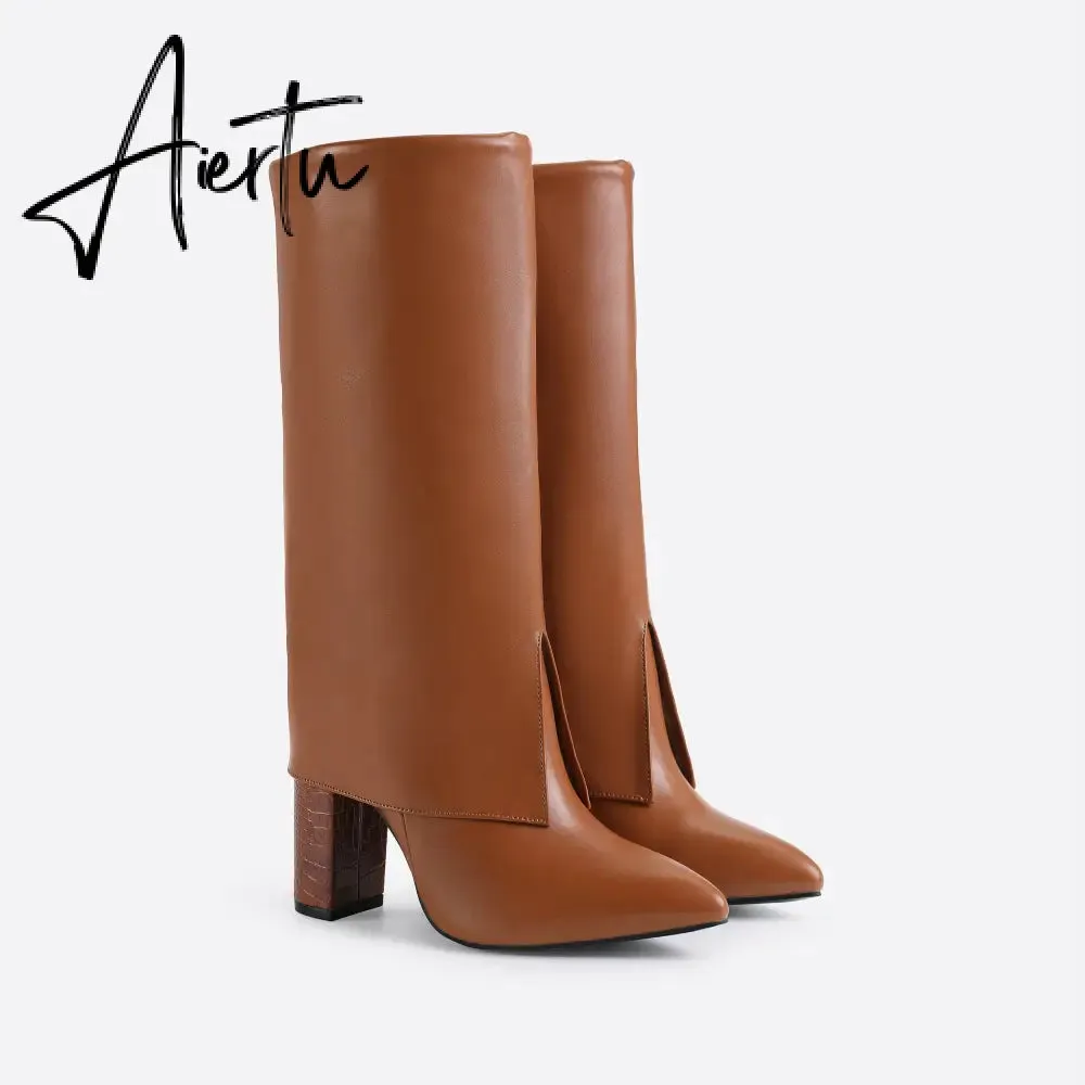 Women Chunky Heeled Boots