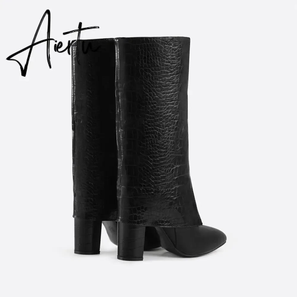 Women Chunky Heeled Boots