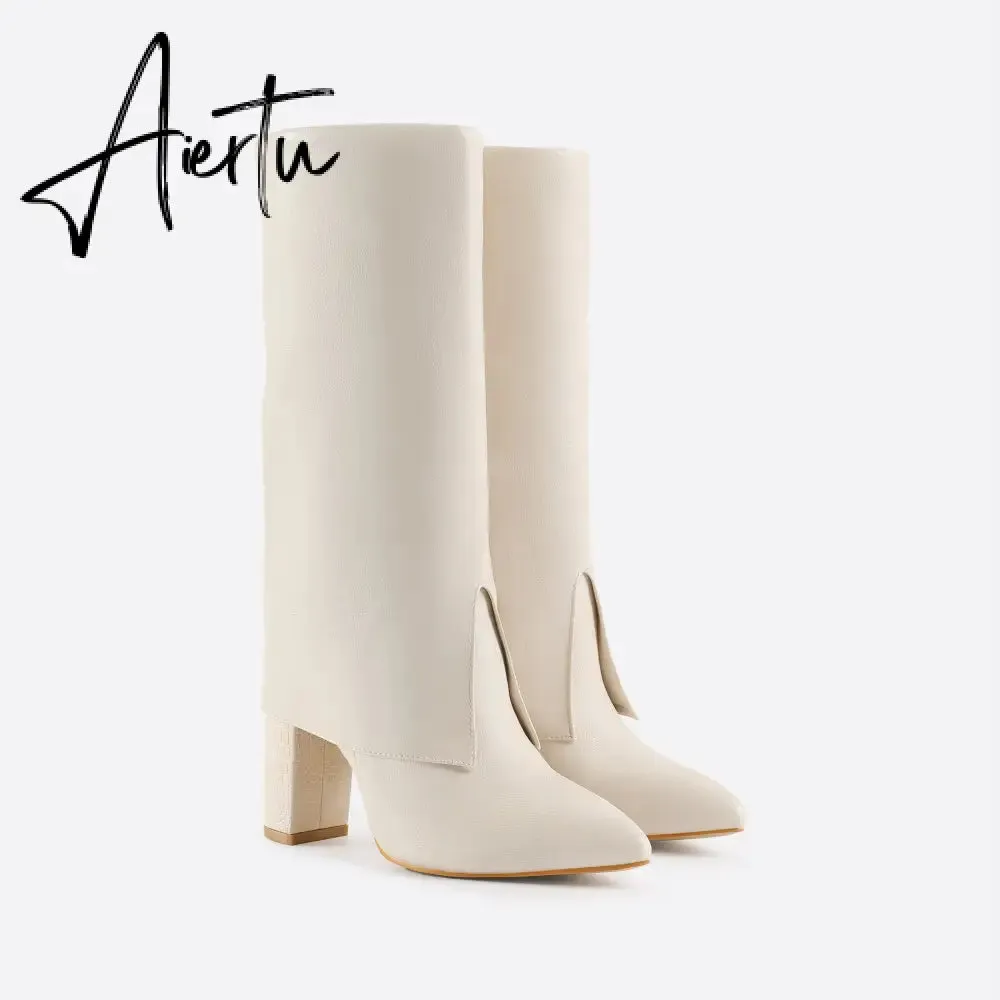 Women Chunky Heeled Boots