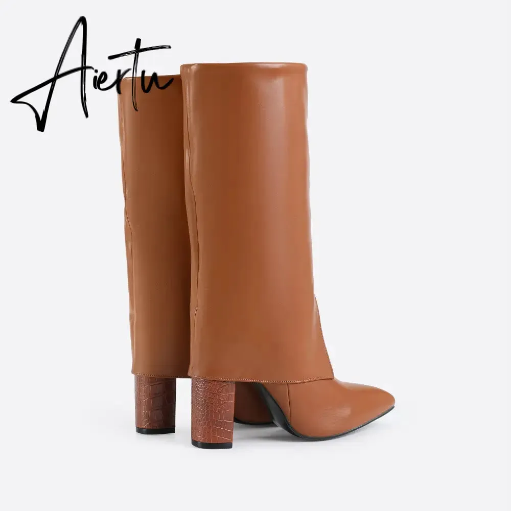 Women Chunky Heeled Boots