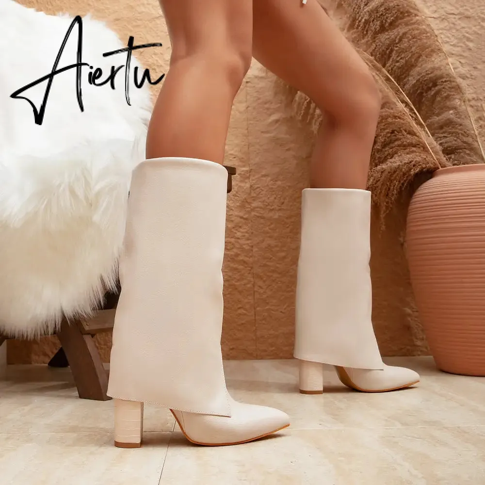 Women Chunky Heeled Boots