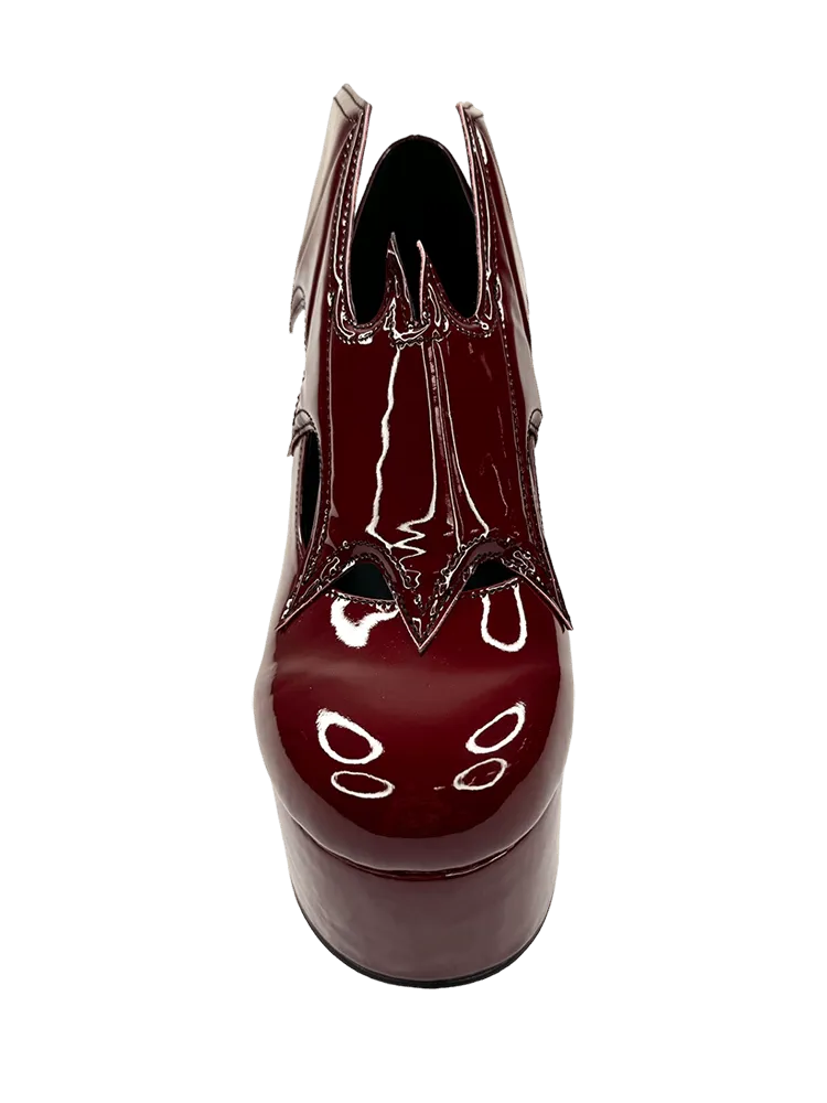 YRU VAMPIRA OXBLOOD Burgundy Vegan Leather Platform Boots