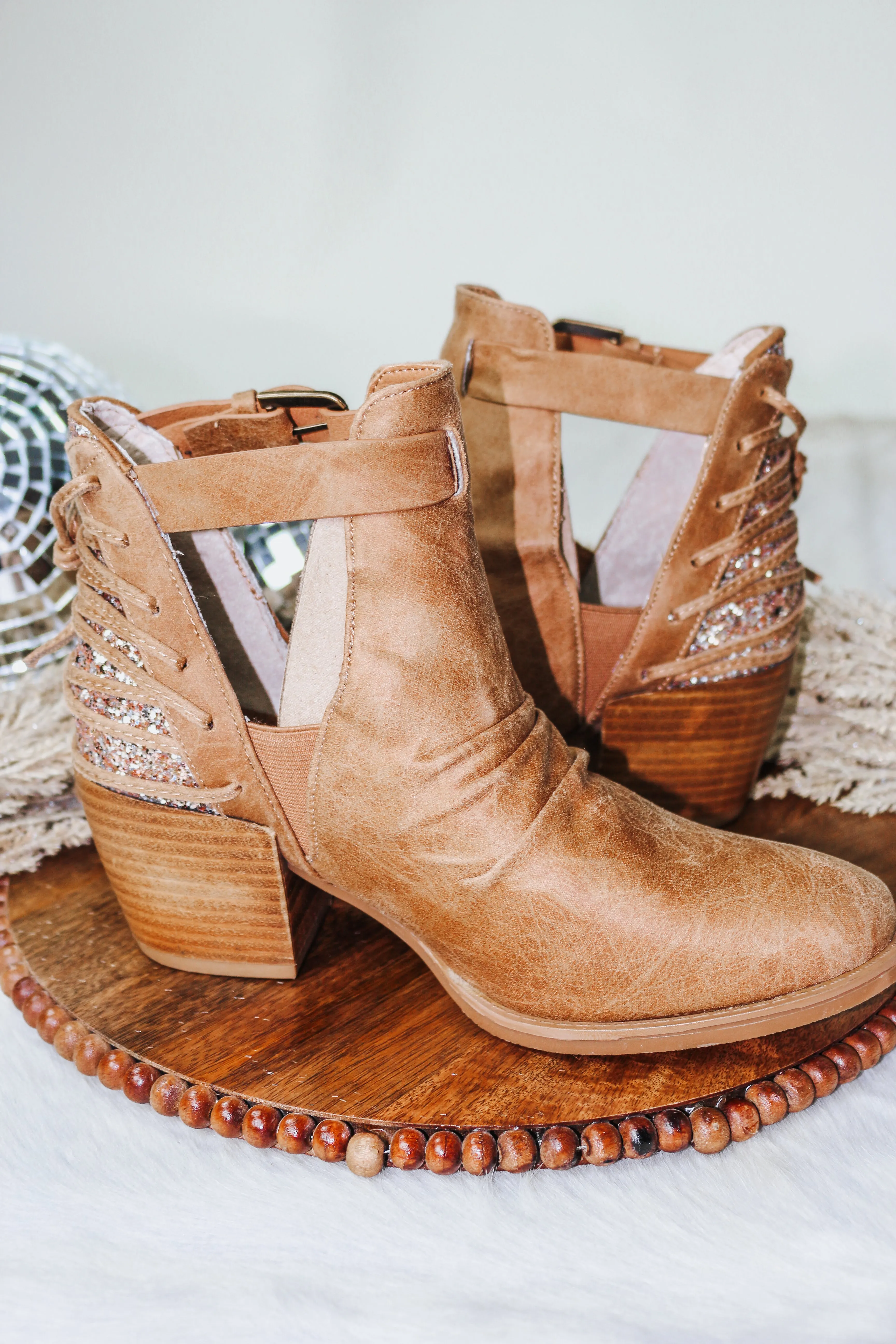 Zane Tan Brown Heeled Booties